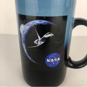 VINTAGE NASA Space Shuttle Mug Coffee Cup Black & Blue Excellent Condition